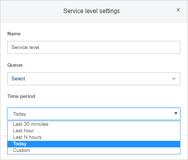 Service level settings - Time period